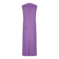 thumbnail image 6 of Wedding Guest Dress Plus Size, Fashion Women's Summer Casual Round Neck Sleeveless Solid Beach Sundresses Boho Dress Dresses(Purple,L), 6 of 8