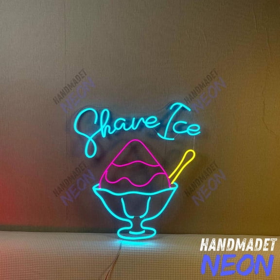 Handmadetneonsign Shave Ice Neon Sign, Hawaiian LED Light, Dessert Shop Wall Art Decor 136142