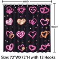 thumbnail image 3 of jafea Valentines Shower Curtains for Bathroom Pink Love Hearts Shower Curtain Valentine''s Day Shower Curtains for Bathroom Decor Washable Durable Fabric Shower Curtains 72''''x72'''', 3 of 5