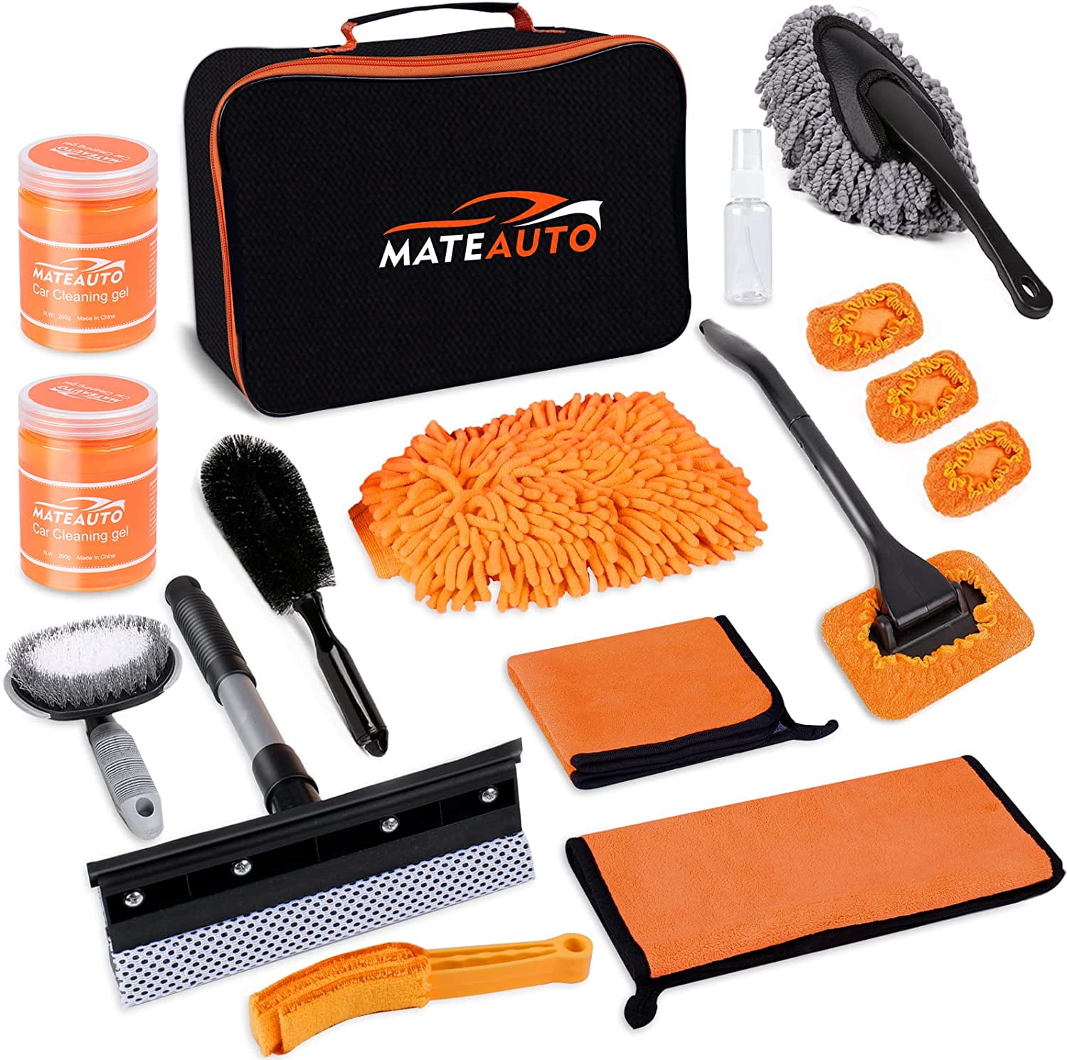 THINKWORK Car Duster Interior Kit, Car Cleaner Set Made by THINKWORK TW6068  (Orange) 