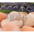 thumbnail image 2 of Dazzlingrock Collection Round White Diamond Hip Hop Iced Screwback Stud Earrings for Unisex (0.20 ctw, Color I-J, Clarity I2-I3) in 10K White Gold, 2 of 6