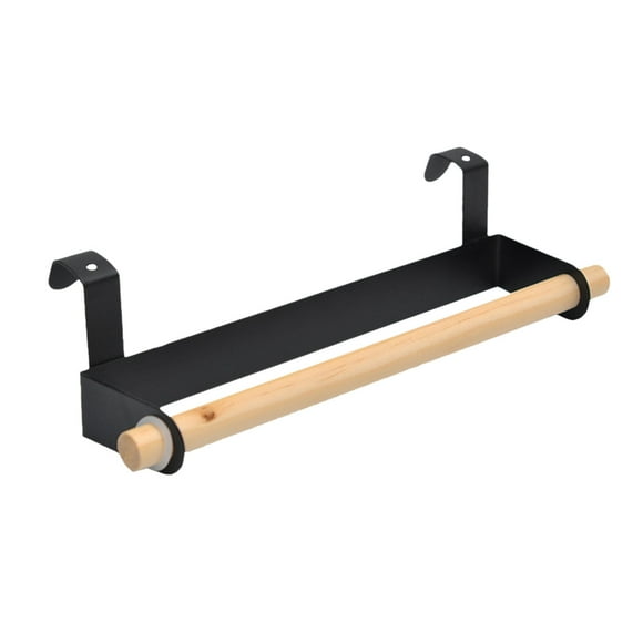VogueV No-Drill Iron Tissue Holder - Rustproof Bathroom Organizer Black