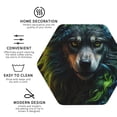 thumbnail image 3 of Pofeuu Realistic Style Colorful Wolf A Print Coasters for Drinks, 4Pack PU Leather Coasters, Bar Drink Coasters for Tabletop Protection, Furniture from Damage-Hexagon, 3 of 6