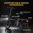 thumbnail image 3 of ZEFIORA 1000W Foldable Electric Bike for Adults & Teens, 48V 7.8Ah Removable Battery, 35Mi Range, 14" Commuter Ebike with Single Disc, UL2849 Safe, 3 of 9