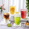 thumbnail image 2 of missunny-50 Pack 16oz Clear Plastic Cups with Sip Lids, Disposable Iced Coffee Cup with Strawless Lid for Party Wedding Catering Events, to Go Cups for Cold Drinks Smoothie Milkshake Lemonade Bubble, 2 of 5