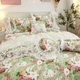 thumbnail image 6 of LANPEI French Country Bedding Set Twin Cotton Girls Floral Duvet Cover 4 Piece- White Lace Luxury Princess Dust Ruffle 18'' Split Corner Bed Skirt, 6 of 7
