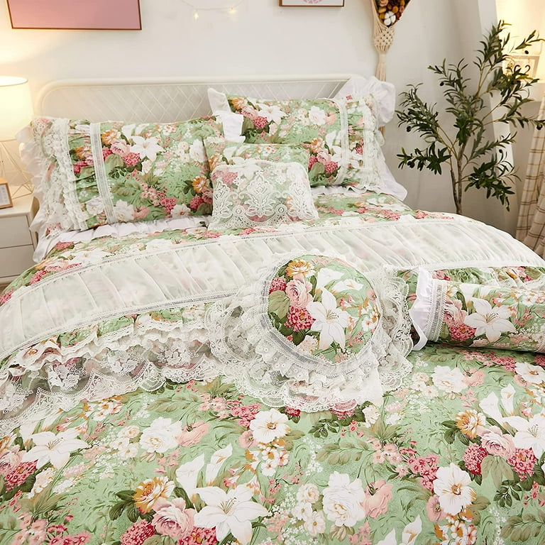 Floral bed skirt king discount