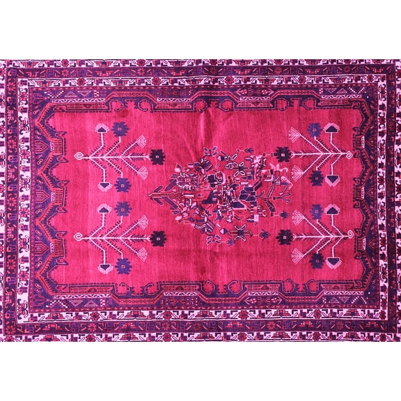 Ahgly Company Indoor Rectangle Persian Pink Traditional Area Rugs, 5' x 7'