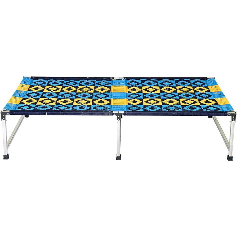 Stainless Steel Folding Charpai Vintage Inspired Sturdy Daybed Vintage Design Comfortable Indian Charpai