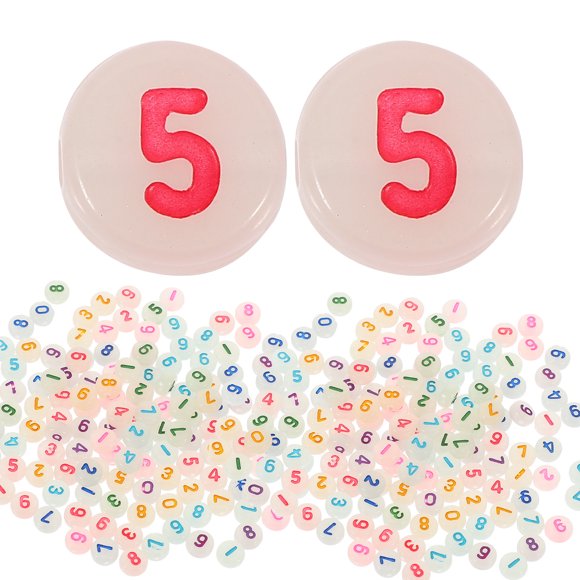FRCOLOR Perles Brillent dans le Noir Perles Acryliques pour Fabrication de Bijoux DIY Couleur Assortie 500 Pcs, 0.26"X0.26"X0.24 Pouces