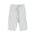 thumbnail image 2 of zicth Gray Shorts for Womens Fahion Women's Cotton and Linen Striped Pocket Elastic Casual Pants Women's Quarter Pants Casual Streetwear Size L, 2 of 3