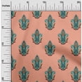 thumbnail image 1 of oneOone Viscose Jersey Peach Fabric Leaves & Paisley Block Diy Clothing Quilting Fabric Print Fabric By Yard 60 Inch Wide, 1 of 5