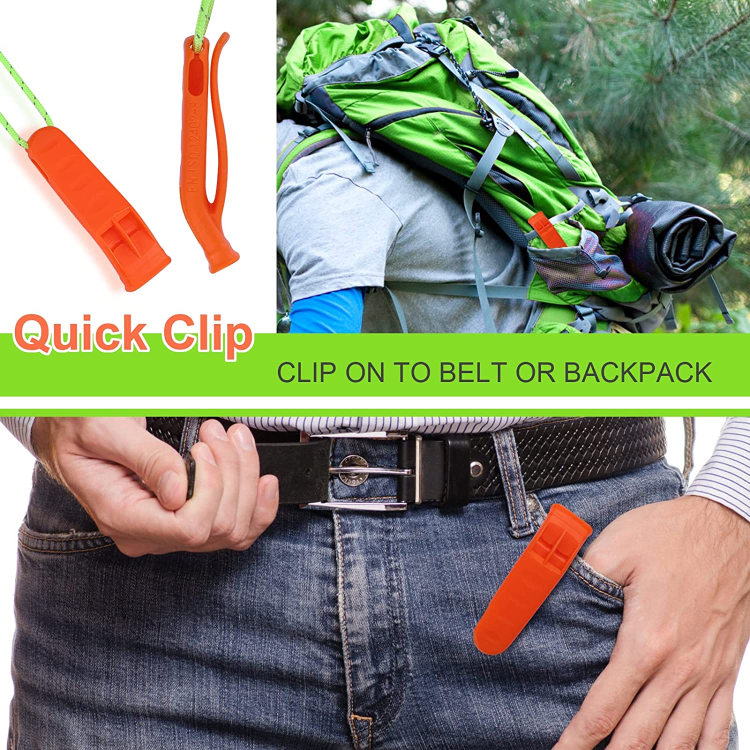 Sifflets De Survie - Lot De 5 Avec Lanière Réfléchissante | Pour Randonnée, Sport, Sécurité | Plastique ABS, Son Puissant, Portable