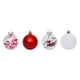 thumbnail image 4 of Bewildely 30 Uds. De bolas colgantes para árbol de Navidad, hogar, oficina, centro comercial, árbol, bolas de plástico, decoración colgante, adorno Kits de decoración para fiestas rojo blanco Bewildely HA000435-07B, 4 of 6