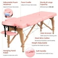 thumbnail image 3 of Westice 3 Section Foldable and Adjustable Wooden Massage Table, 82" x 31.5", Pink, 3 of 10