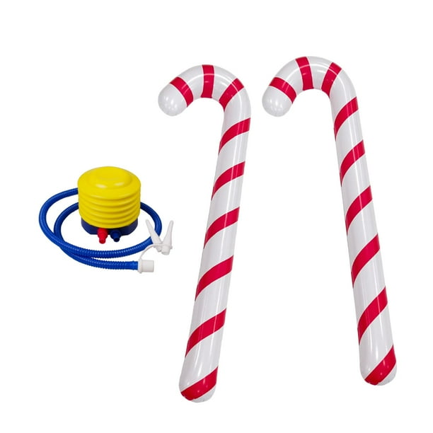 2Pcs Christmas Inflatable Candy Canes Candy Cane Stick Candy