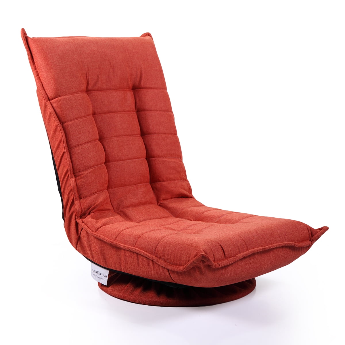 Lowestbest Adjustable 5-Position Floor Chair, Folded 360 Rotation Swivel Recliner Chair Sofa Couch Beds, Red Lowestbest Adjustable 5-Position Floor Chair, Folded 360 Rotation Swivel Recliner Chair Sofa Couch Beds, Red