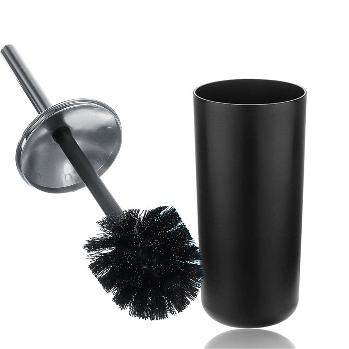 Bathroom Accessories Set 6Pcs Luxury Gift Trash Can, Lotion Dispenser, Toothbrush Holder, Toliet Brush with Holder, Cup, Soap Dish for Home Hotel Bathroom Black