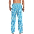 thumbnail image 2 of Sky Blue Swirl Men's Lightweight Pajama Bottoms Stretch Elastic Waist Side Pockets Spring Fall, 2 of 7