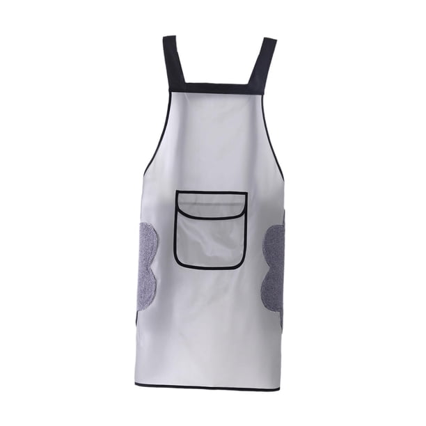 Delantal de cocina para hornear, impermeable, resistente al aceite, para lavar platos y limpieza a mano. Blanco