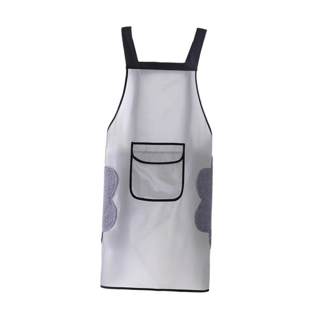 Delantal de cocina para hornear, impermeable, resistente al aceite, para lavar platos y limpieza a mano. Blanco