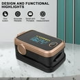 thumbnail image 6 of Fingertip Pulse Oximeter for Oxygen Level and Pulse Rate, Batteries and Lanyard Included - Black/Rose Gold, 6 of 7