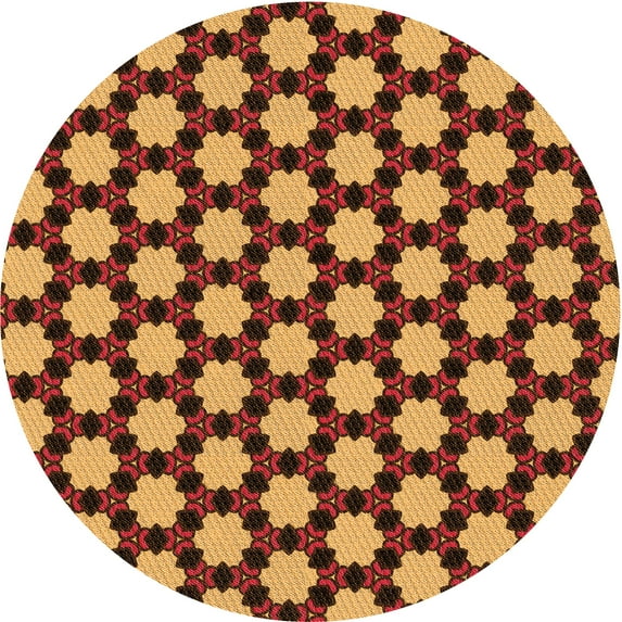 Ahgly Company Machine Washable Indoor Square Transitional Yellow Area Rugs, 3' Square