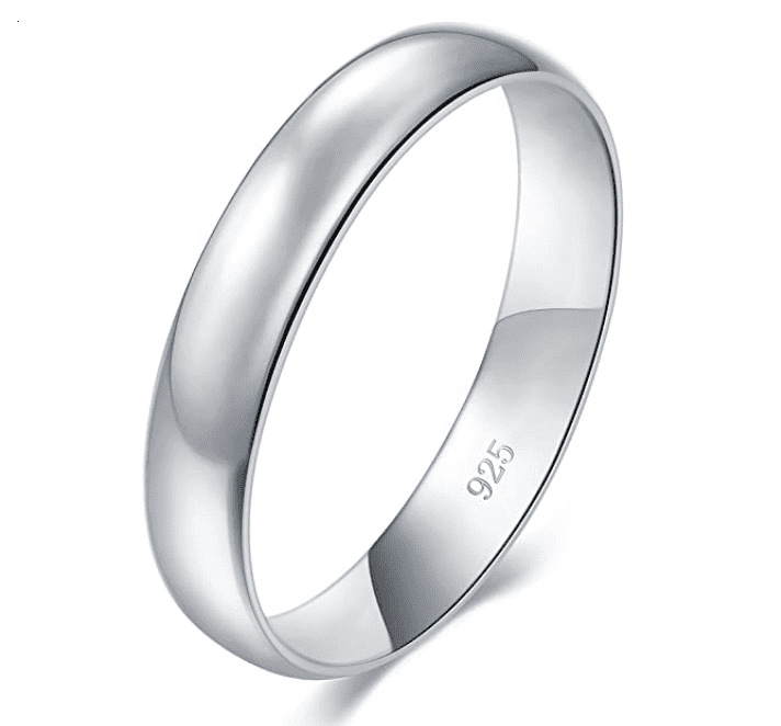 BORUO 925 Sterling Silver Ring High Polish Cubic Zirconia Infinity and Heart Tarnish Resistant Comfort Fit Ring 