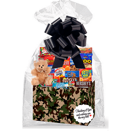 Military Camoflage Thinking Of You Cookies, Candy & More Care Package Snack Gift Box Bundle Set - Arrives in 3-4Business