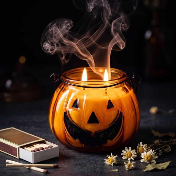 ShaoXinWan Halloween Pumpkin Lantern Scented Candle, Portable Festive Aromatic Candle, Decorative Pumpkin Candle for Home Party Tabletop Holiday Decoration and Gifting