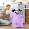 thumbnail image 6 of Laundry Basket Collapsible Laundry Basket Hamper with Handles for Dorm Clothes Toy Storage Purple Circles, 6 of 7