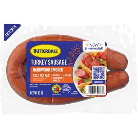 Butterball, Fully Cooked Natural Hardwood Smoked Turkey Sausage, Refrigerated 13 oz Plastic Wrapper
