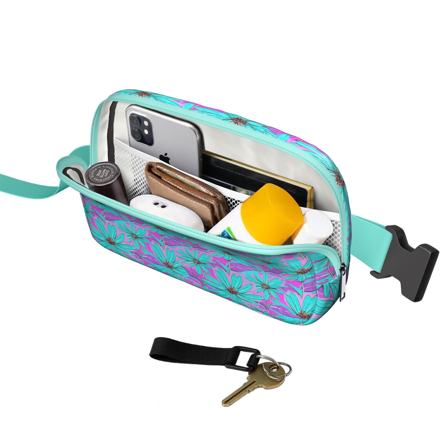 Vintage Daisy Fanny Pack – Artistic Wildflower Waist Bag for Women with Cute Retro Floral Print, Ideal for Spring, Summer & Autumn
