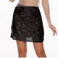 thumbnail image 4 of Black Juniors Sequin Sparkly Sexy High Waisted Pencil Glitter Mini Little Gradient Slim Tunics Skorts for Women Going Out Skirt 2025 Clothing Fashion Y2K M, 4 of 5