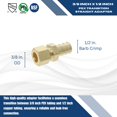 thumbnail image 3 of Xfitting 2 Piezas 1/2" Pex X 3/8" Od Adaptador Recto De Compresión Latón Nsf Pex B, 3 of 5