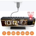 thumbnail image 1 of Reloj Despertador Proyector Radio de Techo Reloj Despertador con Espejo LED Puerto de Carga USB Función de Snooze Alarma Dual Reloj Digital para Dormitorio, Cocina, Oficina Ormromra WLJ-4701, 1 of 2