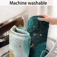 thumbnail image 5 of Teal Gold Marble Pattern Bathroom Rugs Mat,Non Slip Microfiber Bathroom Rug,Rubber Backing,Soft Bathroom Mats for Bathroom Floor,Tub and Shower,17x27in(43x68cm), 5 of 5