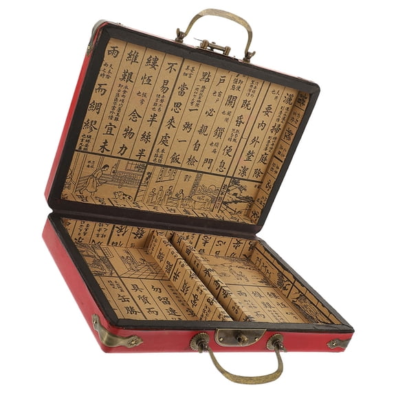 Lidded Mahjong Storage Box Mahjong Set Storage Case Gift Wrapping Box for Mahjong