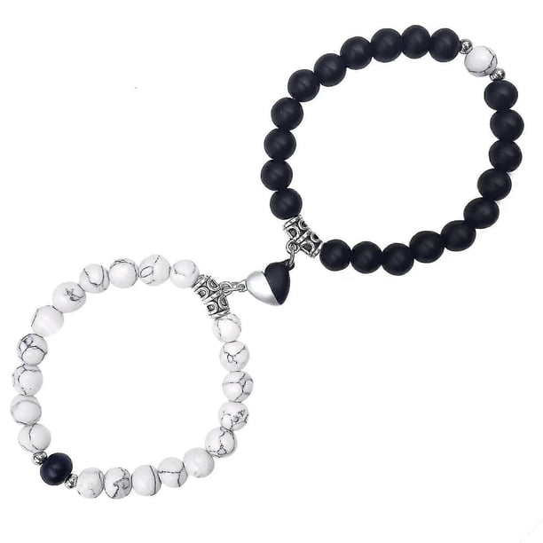 Magnetic Couple Bracelets, 2pcs Matching Mutual Attraction Bracelets Forever Relationship Long Distance Bracelets