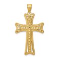 thumbnail image 1 of 14k Yellow Gold Cross Necklace Charm Pendant Religious Fancy, 1 of 6