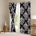 thumbnail image 3 of Manfei Vintage bohemian Flowers Blackout Curtains,Damask Victorian Baroque Curtains Pack of 2 (38x45 Each),Pink Black Window Curtains For Girls Boys,Ultra Soft Home Decor, 3 of 6