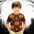 thumbnail image 2 of CONZONE Halloween Little Boys Tshirts Short Sleeve Pumpkin Graphic Tees for Boys Crew Neck Spooky Season Casual Tops, 2 of 4