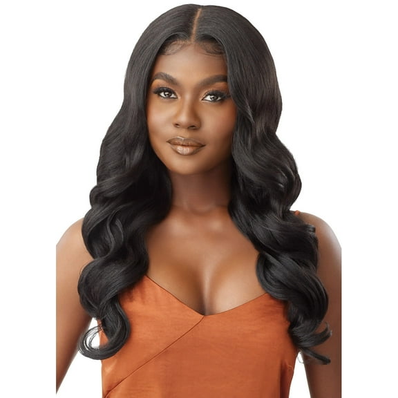 Outre Human Hair Blend Glueless HD 5X5 Lace Closure Wig Body Curl 24" (1)