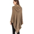 thumbnail image 6 of LELINTA Womens Autumn Winter Poncho Shawl Cloak Tassel Knitted Sweater Batwing Sleeve Coat Outwear Pullover Jumper, One Size, 3 Colors, 6 of 7