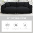 thumbnail image 5 of Holaki Mid Century 86" Modern Couch for Living Room,Lambswool Fabric 3 Seater Sofa ,Solid Wood Frame and Stable Metal Legs Couch with 2 Pillows,Apartment Small Space, Black, 5 of 7