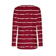 thumbnail image 5 of VgaVtl Long Sleeve T Shirts Women Fall Winter Womans Tops Slim Leisure Striped Layering Workout Red Shirts,XL, 5 of 6