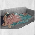 thumbnail image 6 of Saying Soft Flannel Fleece Blanket, Hello Summer Lettering Image with Splash Colored Like Background Work of Art Print, Cozy Plush for Indoor and Outdoor Use, 50" x 70", Multicolor, by Ambesonne, 6 of 6