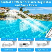 Pool Fountain, Luminous Double Spray Spa and Swimming Pool Waterfall Fountain for Above Ground/Inground Pools, Adjustable Nozzle Outdoor Garden Sprinkler Fountain Cooler