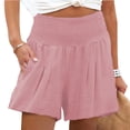 thumbnail image 1 of Pantalones Cortos Fruncidos,Pantalones Cortos De Verano para Mujer Pantalones Cortos Casuales Elegantes Pantalones Cortos De Cintura Elástica para Mujer Altamente Versátiles, 1 of 6