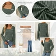 thumbnail image 3 of SUNBS Long Sleeve Shirts for Women Top Trendy Casual Square Neck Tops Lightweight Sweaters womens shirts, 3 of 8